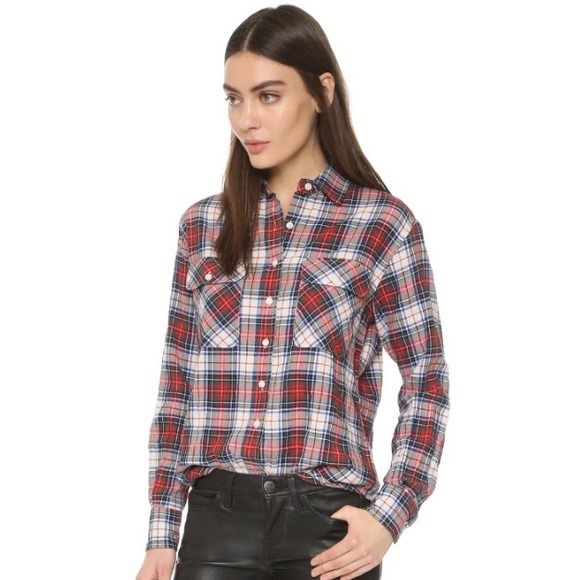 R13 Zipper Back Plaid Japanese Fabric Shirt. Small - Picture 10 of 11